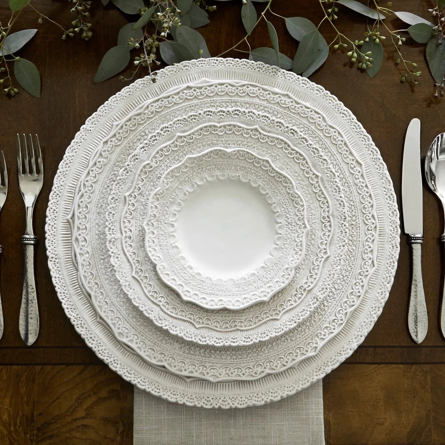 FINEZZA | CREAM LACE DINNER PLATE